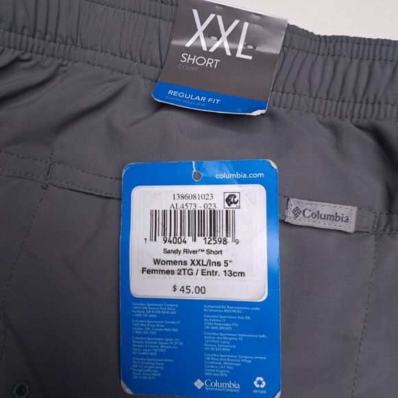 Columbia NWT Cargo Shorts Womens Size 2X XXL  Gray Sandy River Elastic UPF 30 - Picture 4 of 9